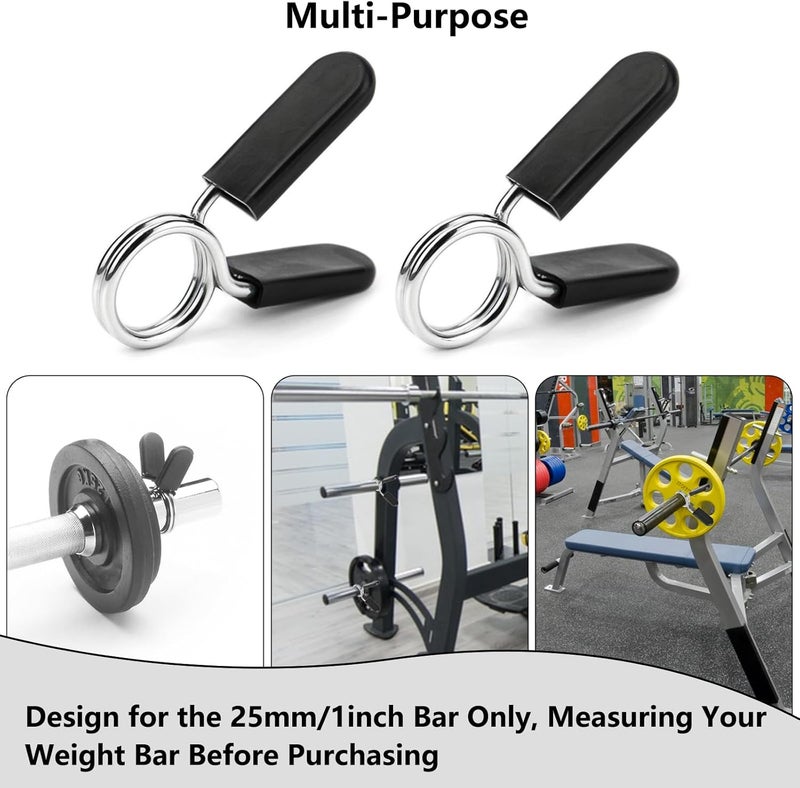 AccEncyc Spring Clip Collars 1 Inch Olympic Barbell Clamps Dumbbell Clips Weight Bar Clips for Weightlifting, Powerlifting, Strength Training - Image 4